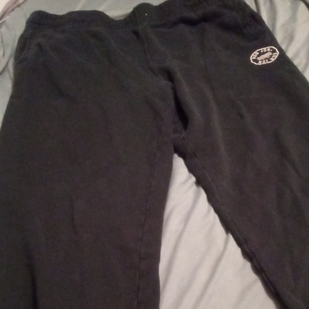 Ron Jon Black Sweatpants Athletic Style With Pockets